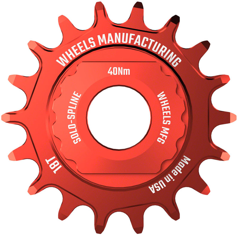 Load image into Gallery viewer, Wheels Manufacturing SOLO-SPLINE Micro Spline Single Speed Conversion Kit - 18t For Shimano Micro Spline Hub Bodies Red