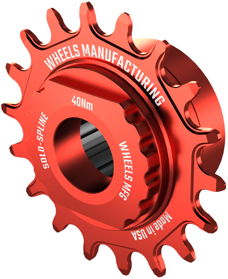 Load image into Gallery viewer, Wheels Manufacturing SOLO-SPLINE Micro Spline Single Speed Conversion Kit - 18t For Shimano Micro Spline Hub Bodies Red
