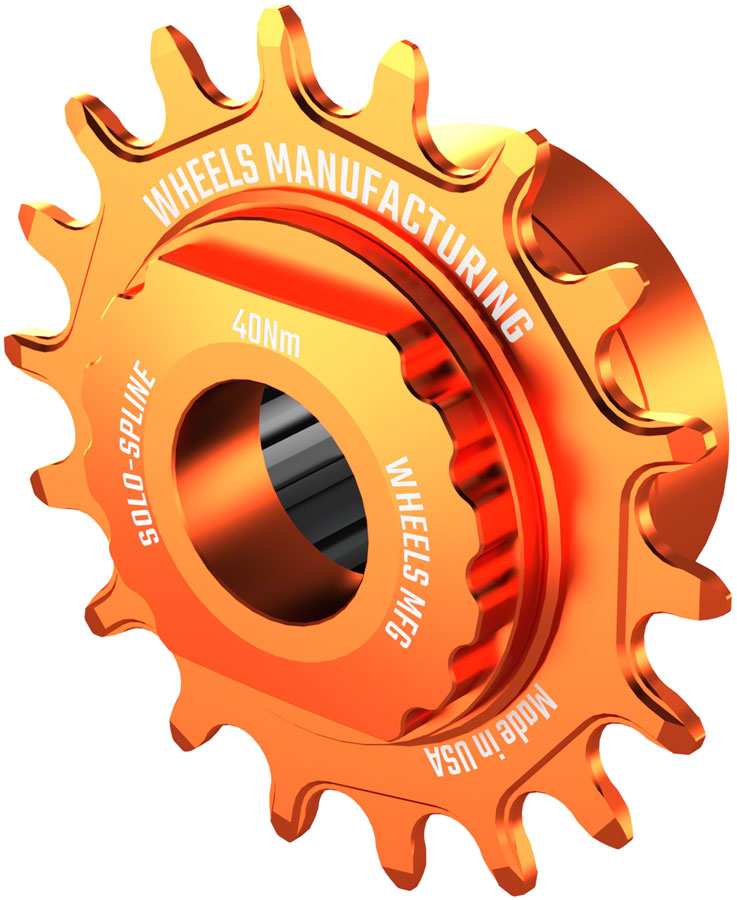 Load image into Gallery viewer, Wheels Manufacturing SOLO-SPLINE Micro Spline Single Speed Conversion Kit - 18t For Shimano Micro Spline Hub Bodies Orange