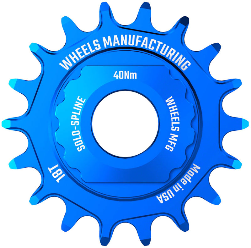 Load image into Gallery viewer, Wheels Manufacturing SOLO-SPLINE Micro Spline Single Speed Conversion Kit - 18t For Shimano Micro Spline Hub Bodies Blue