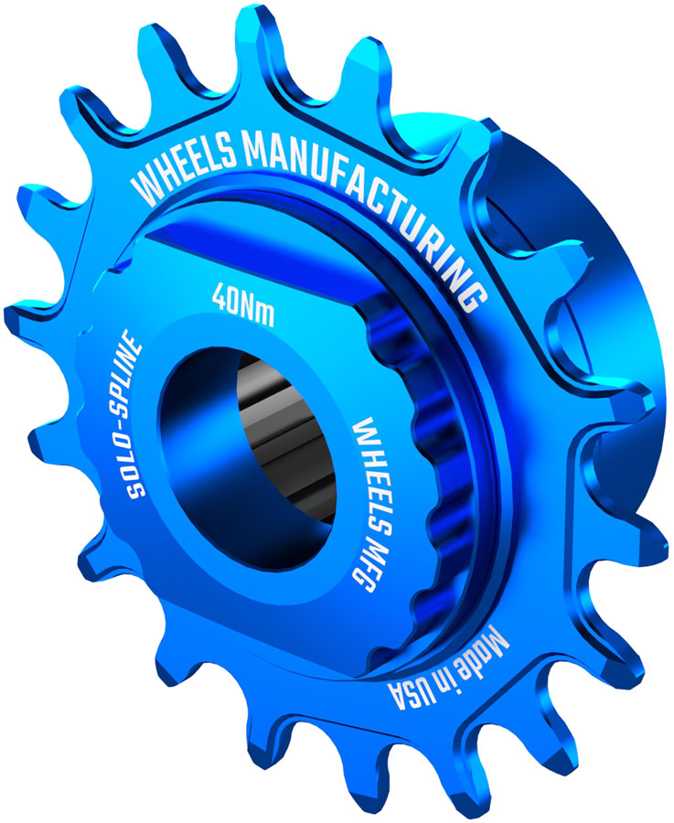 Load image into Gallery viewer, Wheels Manufacturing SOLO-SPLINE Micro Spline Single Speed Conversion Kit - 18t For Shimano Micro Spline Hub Bodies Blue