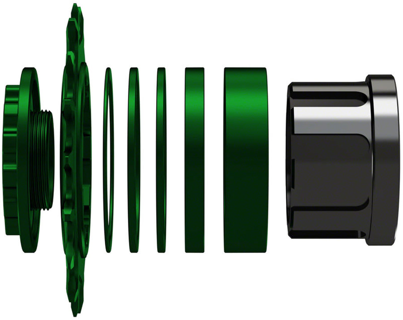Load image into Gallery viewer, Wheels Manufacturing SOLO-SPLINE Micro Spline Single Speed Conversion Kit - 18t For Shimano Micro Spline Hub Bodies Green