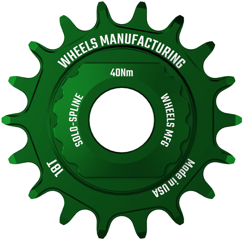 Load image into Gallery viewer, Wheels Manufacturing SOLO-SPLINE Micro Spline Single Speed Conversion Kit - 18t For Shimano Micro Spline Hub Bodies Green