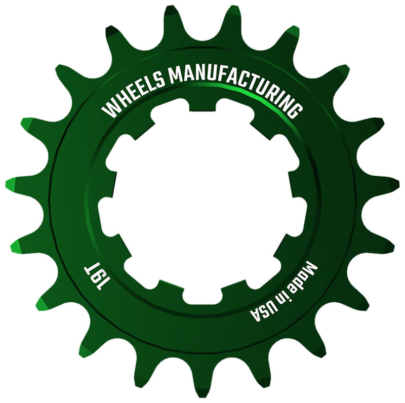 Load image into Gallery viewer, Wheels Manufacturing SOLO-SPEED Cog - 19t Fits SOLO-SPLINE SOLO-XD kits Green