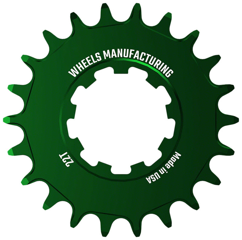 Load image into Gallery viewer, Wheels Manufacturing SOLO-SPEED Cog - 22t Fits SOLO-SPLINE SOLO-XD kits Green