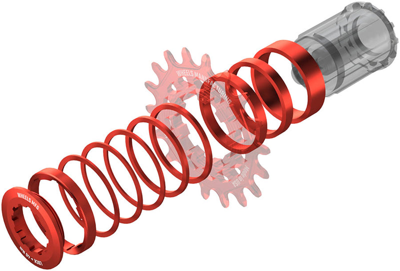 Load image into Gallery viewer, Wheels Manufacturing SOLO-HG Single Speed Conversion Kit - For HG Style Hubs Red