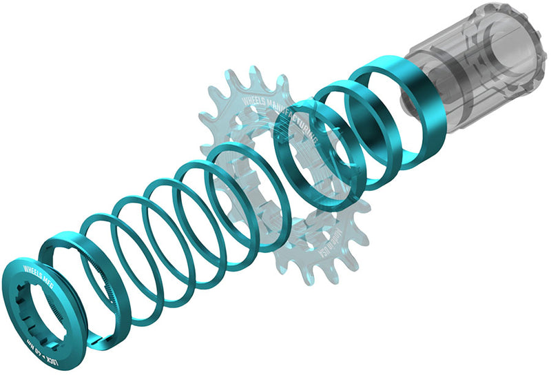 Load image into Gallery viewer, Wheels Manufacturing SOLO-HG Single Speed Conversion Kit - For HG Style Hubs Teal