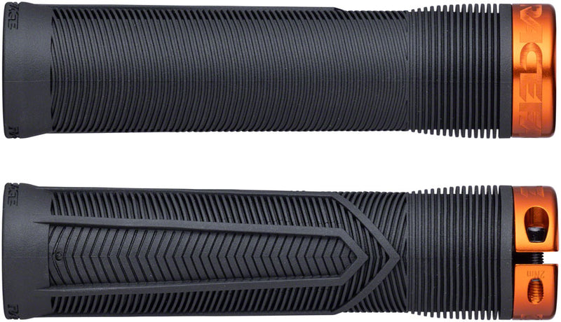 Load image into Gallery viewer, RaceFace Chester Grips - Lock-On Black/Orange 34mm
