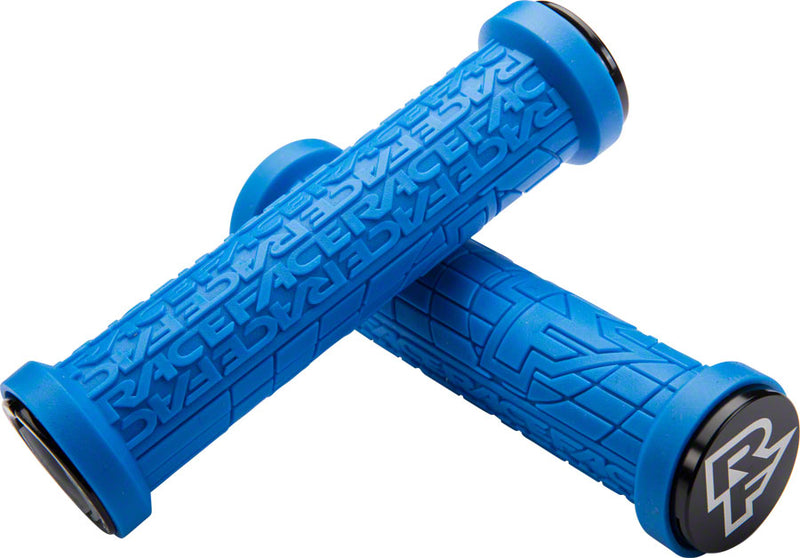 Load image into Gallery viewer, RaceFace Grippler Grips - Blue Lock-On 30mm