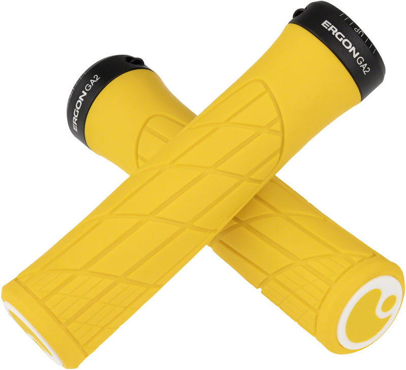 Load image into Gallery viewer, Ergon GA2 Grips - Yellow Mellow Lock-On