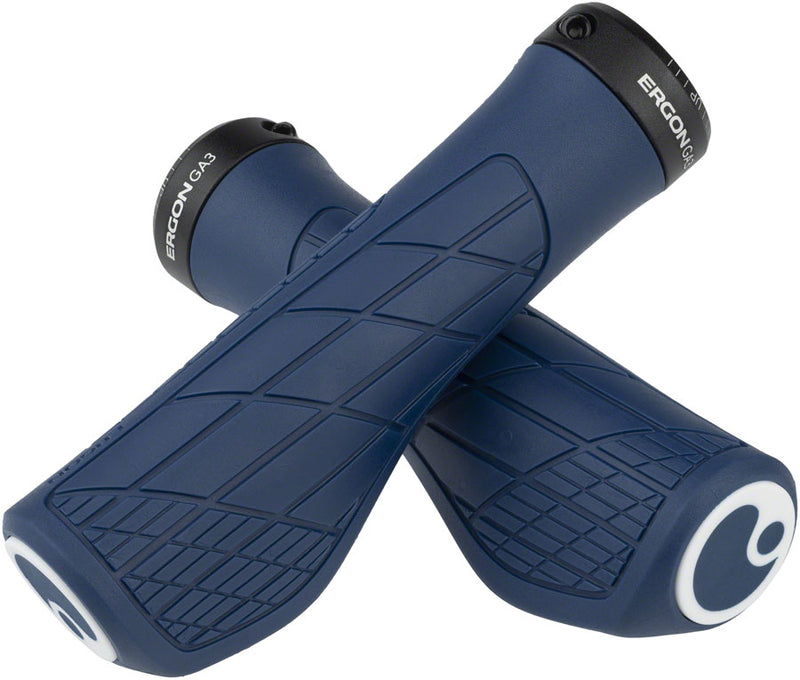 Load image into Gallery viewer, Ergon GA3 Grips - Nightride Blue Lock-On Small