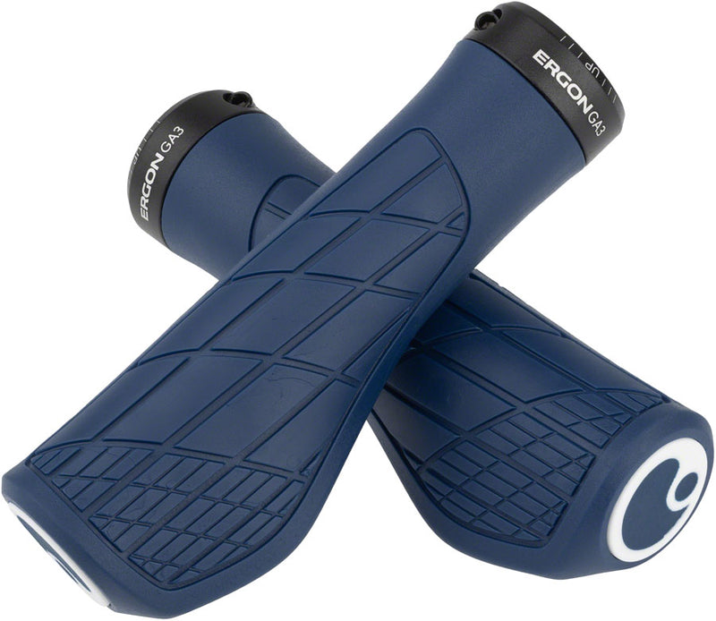 Load image into Gallery viewer, Ergon GA3 Grips - Nightride Blue Lock-On Large