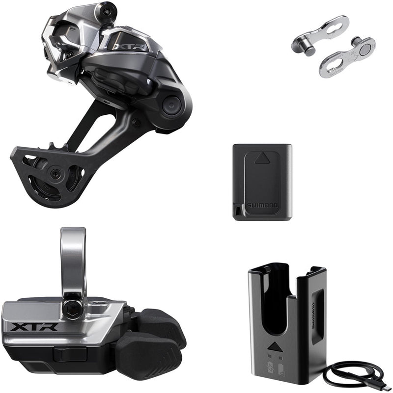 Load image into Gallery viewer, Shimano XTR M9250 Di2 Wireless Upgrade Kit - Includes M9250-SGS Rear Derailleur M9250-R Shifter Battery Charger Quick Link