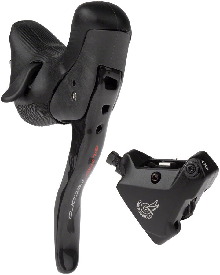 Load image into Gallery viewer, Campagnolo Super Record Ergopower EPS Hydraulic Brake/Shift Lever Disc Caliper - Left/Front 12-Speed 140mm Flat Mount Caliper BLK