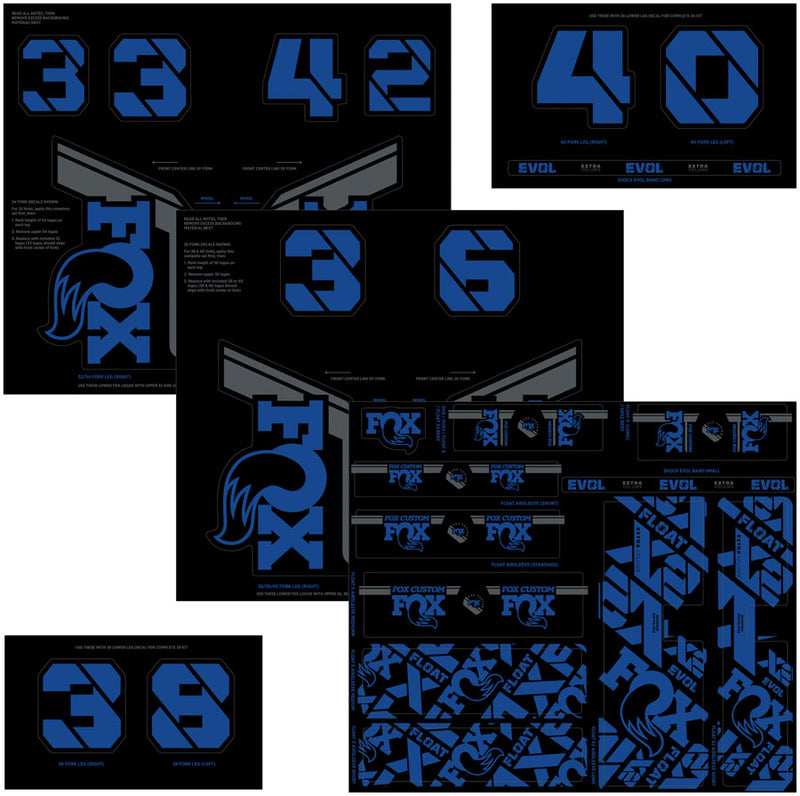 Load image into Gallery viewer, FOX Fork and Shock Decal Kit - Blue