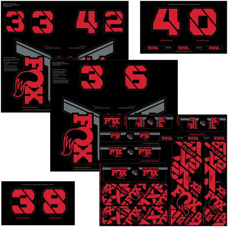 Load image into Gallery viewer, FOX Fork and Shock Decal Kit - Red