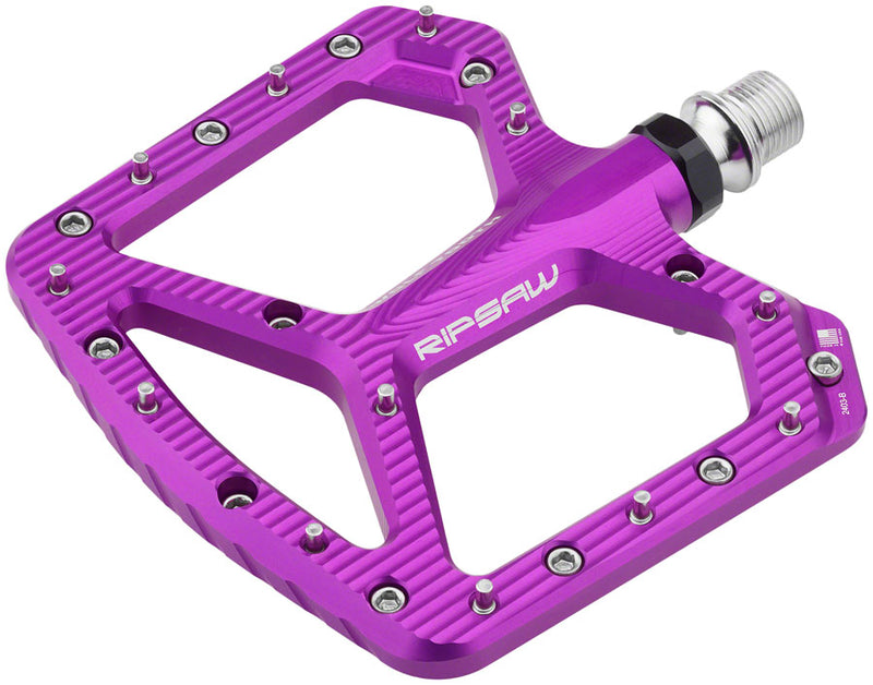 Load image into Gallery viewer, Wolf Tooth Ripsaw Aluminum Pedals - Platform Aluminum 9/16" Ultraviolet Purple