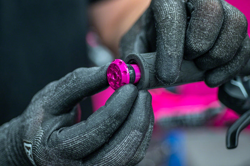 Load image into Gallery viewer, Muc-Off Stealth Tubeless Puncture Plugs Tire Repair Kit - Bar-End Mount Pink Pair