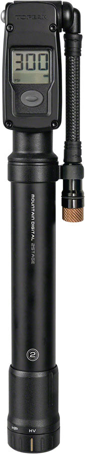 Load image into Gallery viewer, Topeak Mountain Digital Shock/Tire Mini Pump - 2Stage 300psi Black