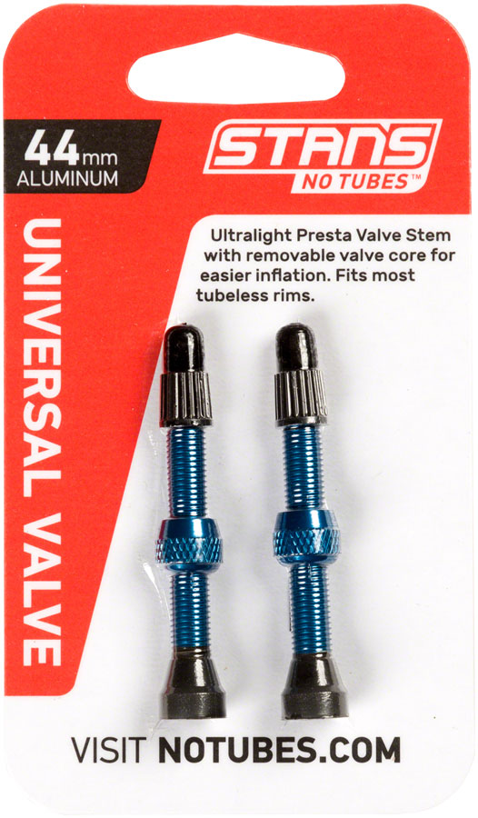 Load image into Gallery viewer, Stan's Alloy Valve Stems - 44mm Pair Blue