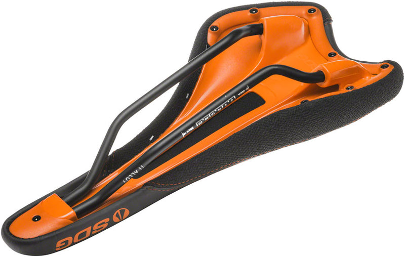 Load image into Gallery viewer, SDG Radar Saddle - Titanium Alloy Black/Orange
