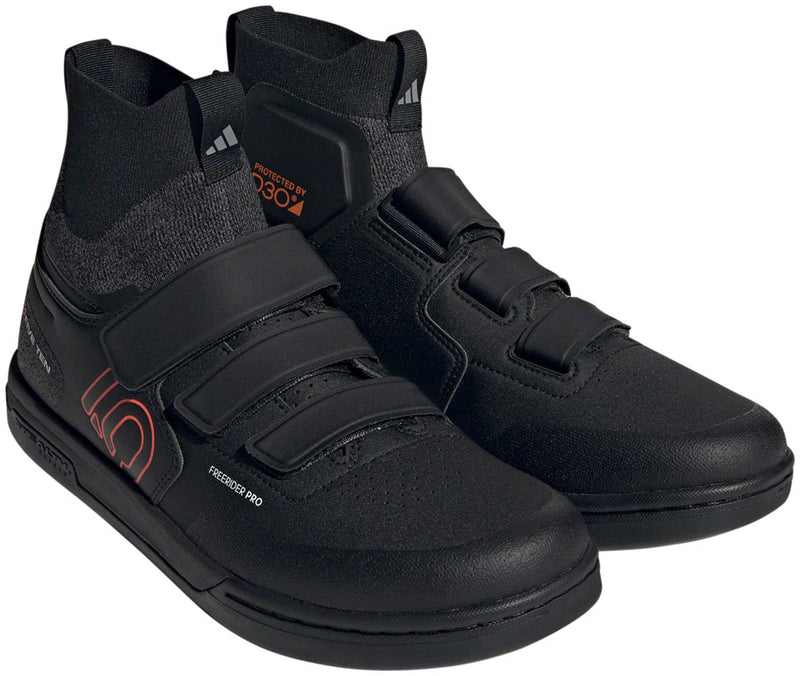 Load image into Gallery viewer, Five Ten Freerider Pro Mid VCS Flat Shoes - Men's Core BLK/Solar Red/Gray Three 9.5