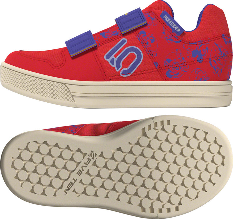 Load image into Gallery viewer, Five Ten Freerider VCS DSN Kids Flat Shoes - Pure Ruby/Violet Tone/Wonder White 5.5