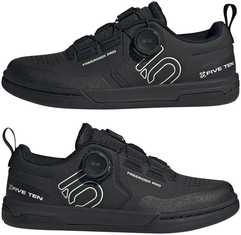 Load image into Gallery viewer, Five Ten Freerider Pro BOA Flat Shoes - Women's Core BLK/Linen Green/FTWR White 5