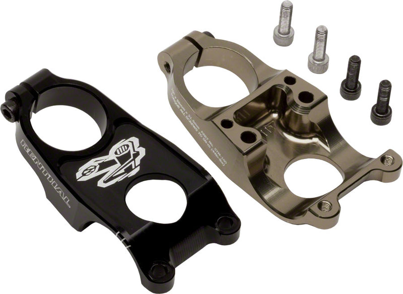 Load image into Gallery viewer, Renthal Duo Stem - 50mm 31.8 Clamp +/-10 1 1/8" Aluminum Black/Gold