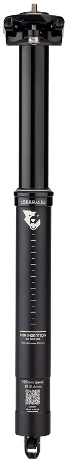 Load image into Gallery viewer, Wolf Tooth Resolve Dropper Seatpost - 31.6 125mm Travel Black Rev 1