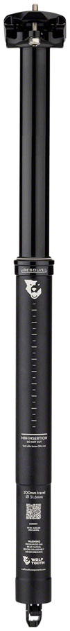 Load image into Gallery viewer, Wolf Tooth Resolve Dropper Seatpost - 31.6 200mm Travel Black Rev 1