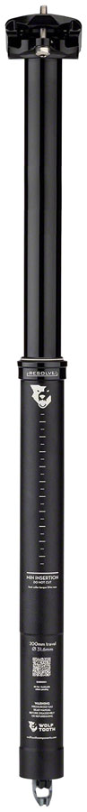 Load image into Gallery viewer, Wolf Tooth Resolve Dropper Seatpost - 31.6 200mm Travel Black Rev 2