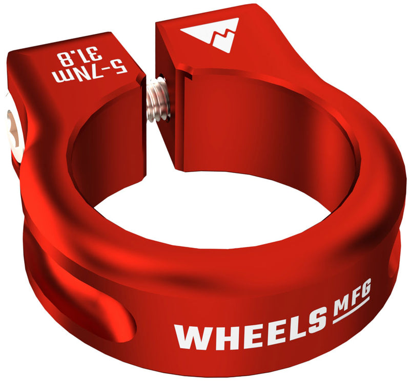 Load image into Gallery viewer, Wheels Manufacturing Seatpost Clamp - 31.8mm Bolt-On Red