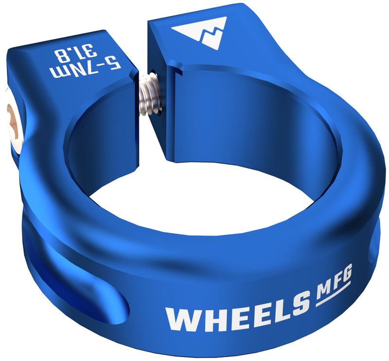 Load image into Gallery viewer, Wheels Manufacturing Seatpost Clamp - 31.8mm Bolt-On Blue