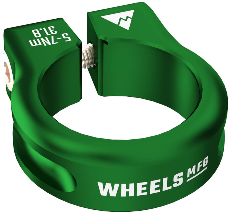 Load image into Gallery viewer, Wheels Manufacturing Seatpost Clamp - 31.8mm Bolt-On Green