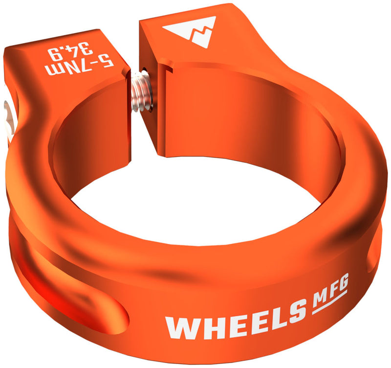 Load image into Gallery viewer, Wheels Manufacturing Seatpost Clamp - 34.9mm Bolt-On Orange