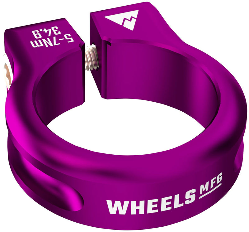 Load image into Gallery viewer, Wheels Manufacturing Seatpost Clamp - 34.9mm Bolt-On Purple
