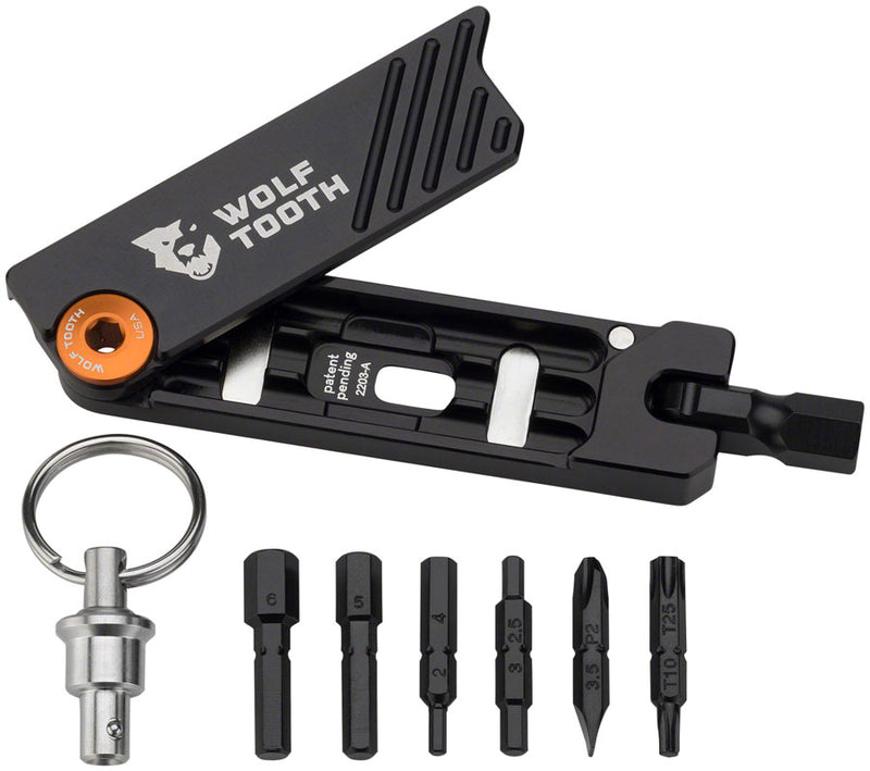 Load image into Gallery viewer, Wolf Tooth 6-Bit Hex Wrench Multi-Tool with Keyring - Orange