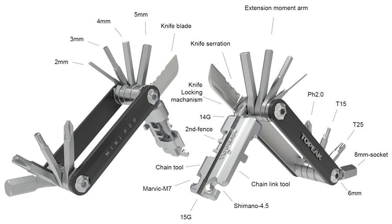 Load image into Gallery viewer, Topeak Mini P20 Multi-Tool - Black