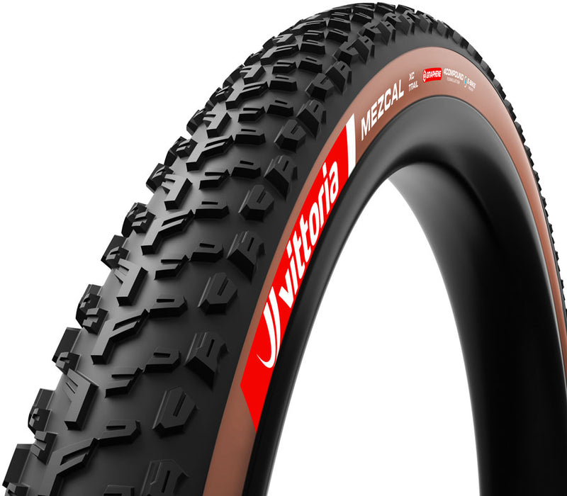 Load image into Gallery viewer, Vittoria Mezcal III Tire - 29 x 2.4 Tubeless Folding BLK/Brown 4C Trail TNT Graphene G2.0