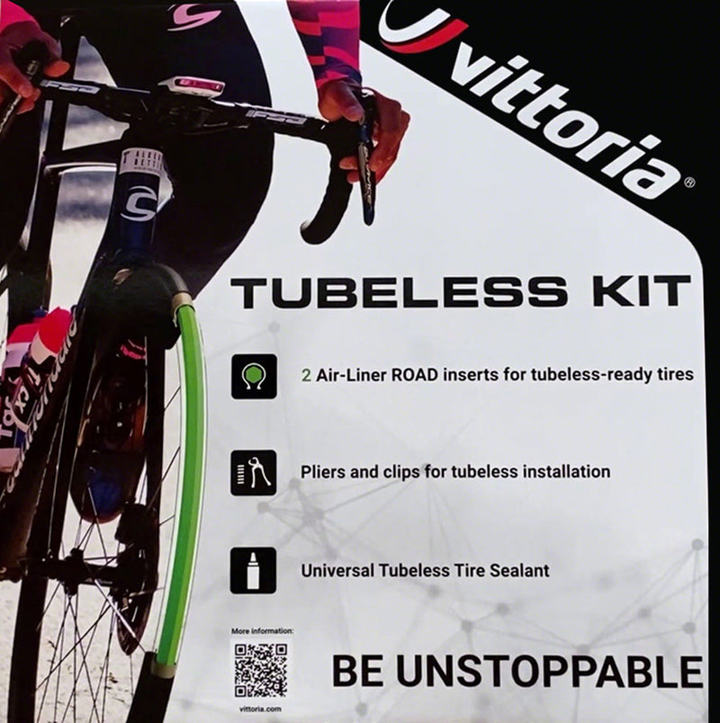 Load image into Gallery viewer, Vittoria Air-Liner Tubeless Road Kit - 2 Inserts Tire Sealant Pliers Clips Small 25mm
