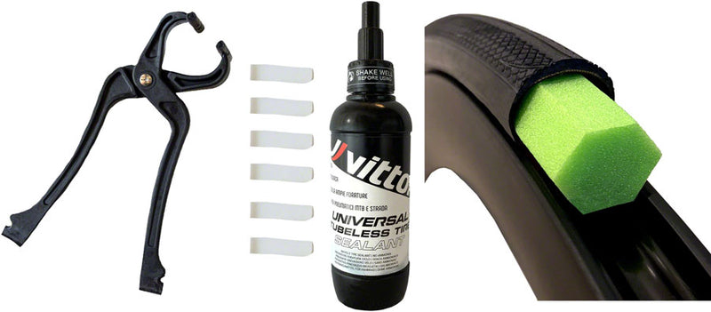 Load image into Gallery viewer, Vittoria Air-Liner Tubeless Road Kit - 2 Inserts Tire Sealant Pliers Clips Small 25mm