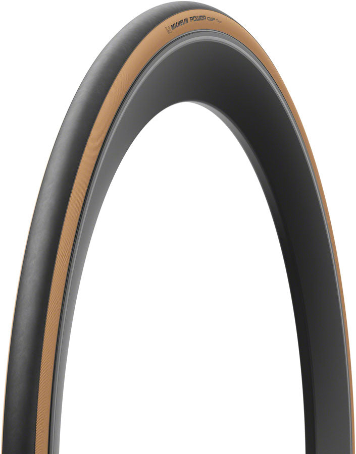 Load image into Gallery viewer, Michelin Power Cup TLR Tire - 700 x 25 Tubeless Folding BLK/Tan Competition Line X-RACE Air Proof