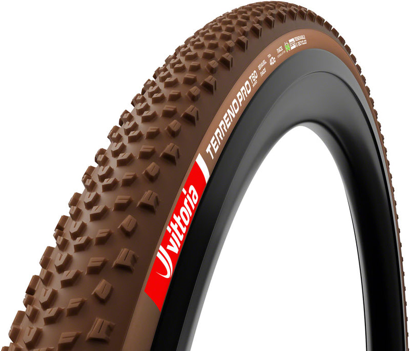 Load image into Gallery viewer, Vittoria Terreno Pro T60 Mixed Tire - 700 x 35 Tubeless Folding BLK/Brown Eco Gravel Race