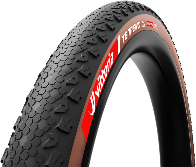 Load image into Gallery viewer, Vittoria Terreno XC Race Tire - 29 x 2.25 Tubeless Folding BLK/Brown Race Graphene + Silica