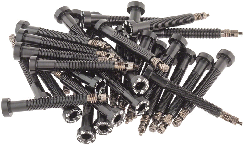Load image into Gallery viewer, Muc-Off Tubeless Valve Box Refill - Black 44mm Stem Pack of 30