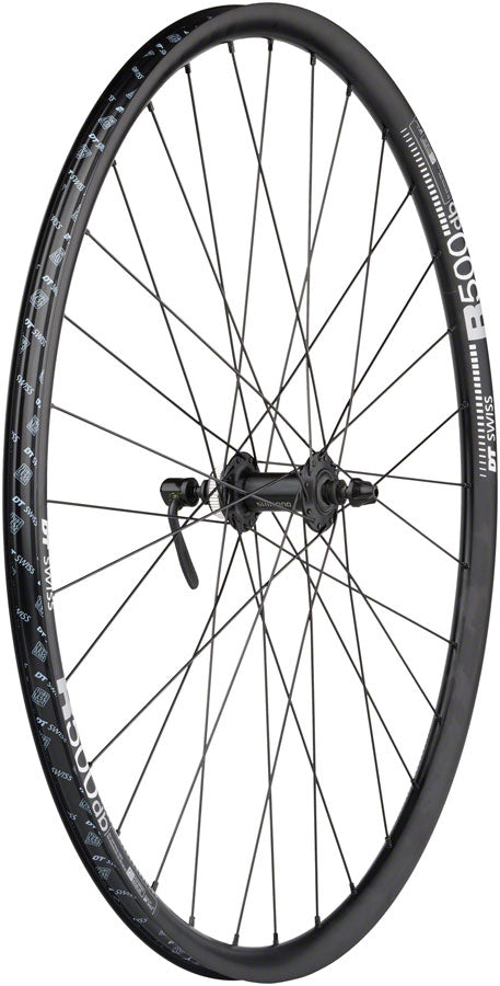 Load image into Gallery viewer, Quality Wheels Shimano / DT R500 Disc Wheelset - 700 QR x 100/135mm Center-Lock HG 11 MTN BLK 32H