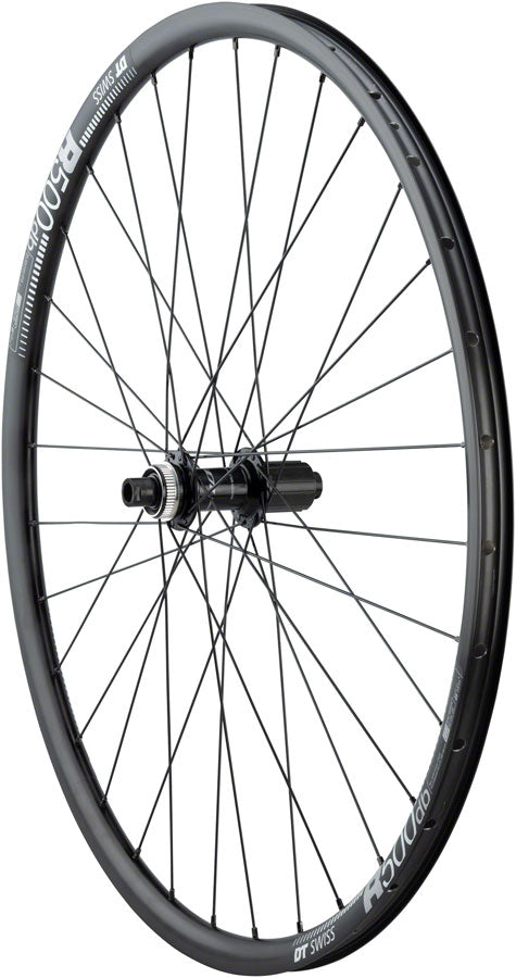 Load image into Gallery viewer, Quality Wheels 105/DT R500 Disc Rear Wheel - 700 12 x 142mm Center-Lock HG 11 MTN BLK 32H