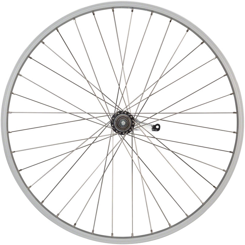 Load image into Gallery viewer, Quality Wheels Value Single Wall Series Coaster Brake Rear Wheel - 26" 3/8" x 124mm Coaster Brake 3 Prong Cog Silver 36H