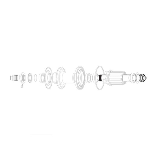 Zipp 188v6 Rear axle assembly 2013+ SRAM/Shimano Freehub 11.2100.096.000